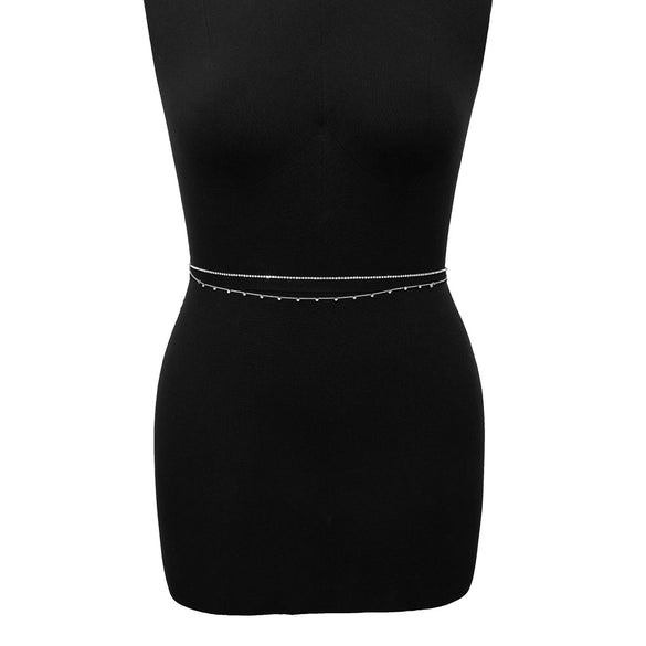 Women's Metal Simple Geometric Body Chain Jewelry Sexy Beach Style Rhinestone Waist Chain