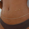 Women's Metal Simple Geometric Body Chain Jewelry Sexy Beach Style Rhinestone Waist Chain
