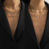 Women's Metal Snake Bone Chain Necklace With Alloy Geometric Sequin Star Pendant Electroplated