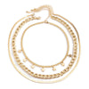 Women's Metal Snake Bone Chain Necklace With Alloy Geometric Sequin Star Pendant Electroplated