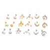Women's Metal Star Pattern Inlaid Zircon Mini Ear Puncture Earrings