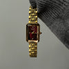 Women's Metal Steel Band Quartz Watch Medieval Style Alloy Case Ordinary Glass Mirror Printed Logo