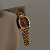 Women's Metal Steel Band Quartz Watch Medieval Style Alloy Case Ordinary Glass Mirror Printed Logo