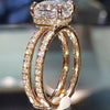 Women's Metal Zircon Diamond Ring With Flower Design Rose Gold Plated