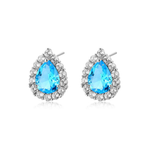 Women's Micro Inlaid Zircon Drop Earrings In Environmental Protection Copper Natural Style Dangle Earrings