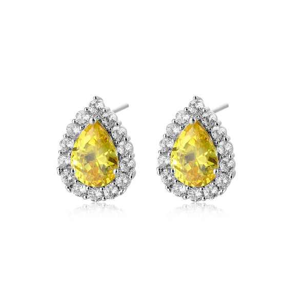 Women's Micro Inlaid Zircon Drop Earrings In Environmental Protection Copper Natural Style Dangle Earrings