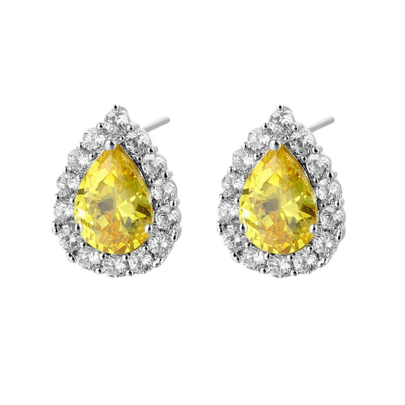 Women's Micro Inlaid Zircon Drop Earrings In Environmental Protection Copper Natural Style Dangle Earrings