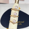 Women's Microinlaid Zircon And Natural Freshwater Pearl Ring Copper Triangle Design