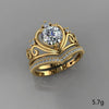 Women's Minimalist Alloy Crown Ring With White Rhinestone Inlay Electroplated Geometric Fashion Jewelry