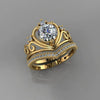 Women's Minimalist Alloy Crown Ring With White Rhinestone Inlay Electroplated Geometric Fashion Jewelry