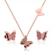 Women's Minimalist Butterfly Pendant Necklace In Electroplated Titanium Steel With O Chain Elegant Collarbone Jewelry
