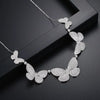 Women's Minimalist Butterfly Pendant Necklace With Zircon Inlay Electroplated Copper Clavicle Chain Jewelry