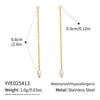 Women's Minimalist Casual Geometric Stainless Steel Freshwater Pearl Earrings With Chain Tassels Pvd Furnace Vacuum Real Gold Plated