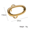 Women's Minimalist Cold Style Stainless Steel Geometric Hollow Oval Open Ring Gold Plated