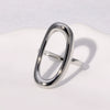 Women's Minimalist Cold Style Stainless Steel Geometric Hollow Oval Open Ring Gold Plated