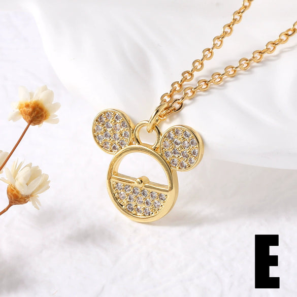 Women's Minimalist Copper Animal Zodiac Pendant Necklace With Gold Plated Electroplating