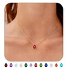 Women's Minimalist Copper Birthstone Drop Pendant Necklace With Electroplated Finish And Regular Chain Versatile Jewelry