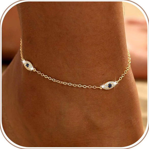 Women's Minimalist Copper Cross Anklet With Geometric Design Stackable Fashion Foot Jewelry