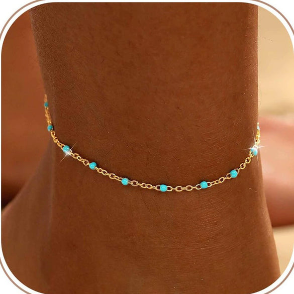 Women's Minimalist Copper Cross Anklet With Geometric Design Stackable Fashion Foot Jewelry