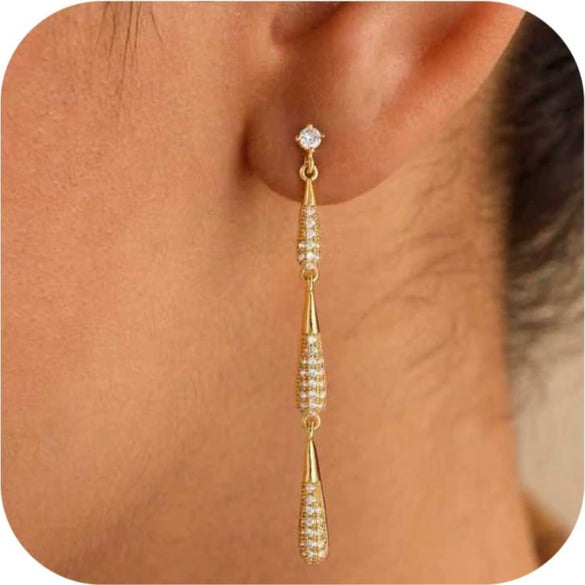Women's Minimalist Copper Drop Earrings With Bowknot Design Electroplated Fashion Bridal Gift Jewelry