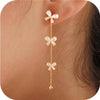 Women's Minimalist Copper Drop Earrings With Bowknot Design Electroplated Fashion Bridal Gift Jewelry