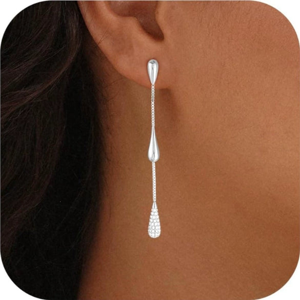 Women's Minimalist Copper Drop Earrings With Bowknot Design Electroplated Fashion Bridal Gift Jewelry