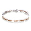 Women's Minimalist Copper Flower Bracelet And Ring Set With Inlaid Zircon Gold Plated Electroplated Jewelry
