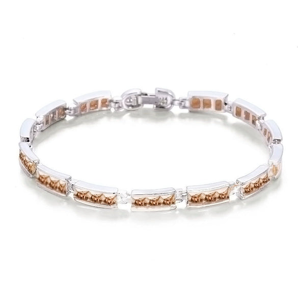 Women's Minimalist Copper Flower Bracelet And Ring Set With Inlaid Zircon Gold Plated Electroplated Jewelry
