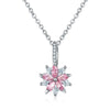 Women's Minimalist Copper Flower Necklace With Zircon Pendant Regular Chain Fashion Jewelry