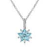 Women's Minimalist Copper Flower Necklace With Zircon Pendant Regular Chain Fashion Jewelry