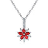 Women's Minimalist Copper Flower Necklace With Zircon Pendant Regular Chain Fashion Jewelry