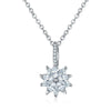 Women's Minimalist Copper Flower Necklace With Zircon Pendant Regular Chain Fashion Jewelry