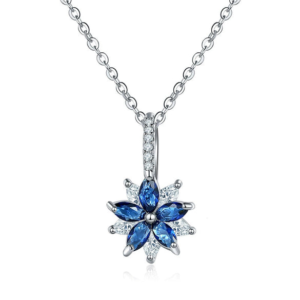Women's Minimalist Copper Flower Necklace With Zircon Pendant Regular Chain Fashion Jewelry
