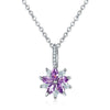 Women's Minimalist Copper Flower Necklace With Zircon Pendant Regular Chain Fashion Jewelry