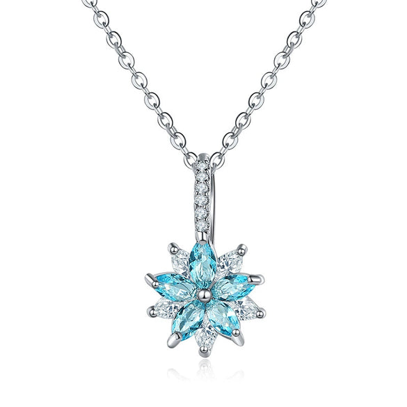 Women's Minimalist Copper Flower Necklace With Zircon Pendant Regular Chain Fashion Jewelry