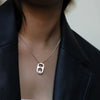 Women's Minimalist Copper Soda Cap Pendant Necklace With Double Layer Paperclip Chain Geometric Electroplated Clavicle Jewelry