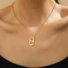 Women's Minimalist Copper Soda Cap Pendant Necklace With Double Layer Paperclip Chain Geometric Electroplated Clavicle Jewelry