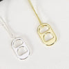 Women's Minimalist Copper Soda Cap Pendant Necklace With Double Layer Paperclip Chain Geometric Electroplated Clavicle Jewelry