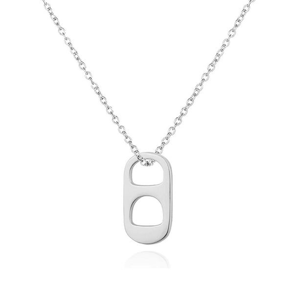 Women's Minimalist Copper Soda Cap Pendant Necklace With Double Layer Paperclip Chain Geometric Electroplated Clavicle Jewelry