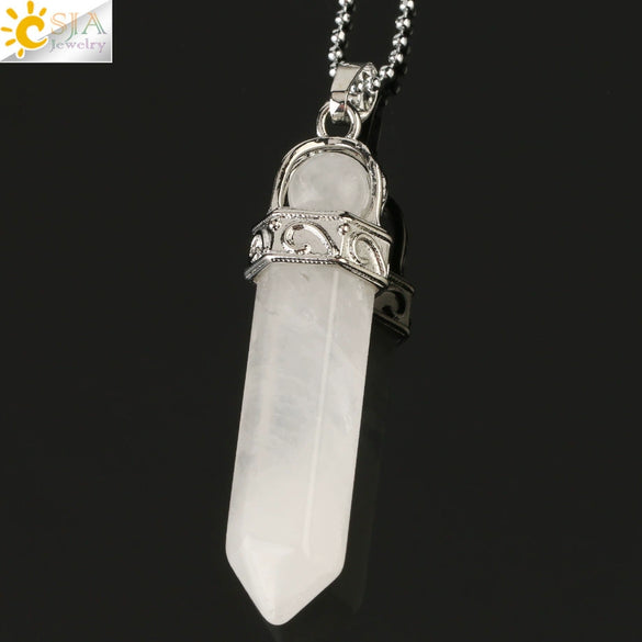 Women's Minimalist Crystal Bullet Pendant Necklace With Ball Chain Fashion Jewelry Accessory