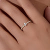 Women's Minimalist Diamond Design Drop Shape Sterling Silver Ring Jewelry