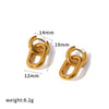 Women's Minimalist Double Ring Geometric Hoop Earrings With Stainless Steel Ear Needles And Vacuum Gold Plated Finish
