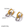 Women's Minimalist Double Ring Geometric Hoop Earrings With Stainless Steel Ear Needles And Vacuum Gold Plated Finish