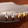 Women's Minimalist Drop Shape S925 Sterling Silver Natural Garnet Color Earrings Set With Precious Stones