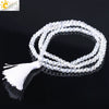 Women's Minimalist Electroplated Glass Crystal Beaded Multi Layer Elastic Bracelet With Faceted Seed Beads And Tassel Copper Accents