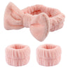 Women's Minimalist Fabric Headband And Wrist Band Set With Bow Tie Design