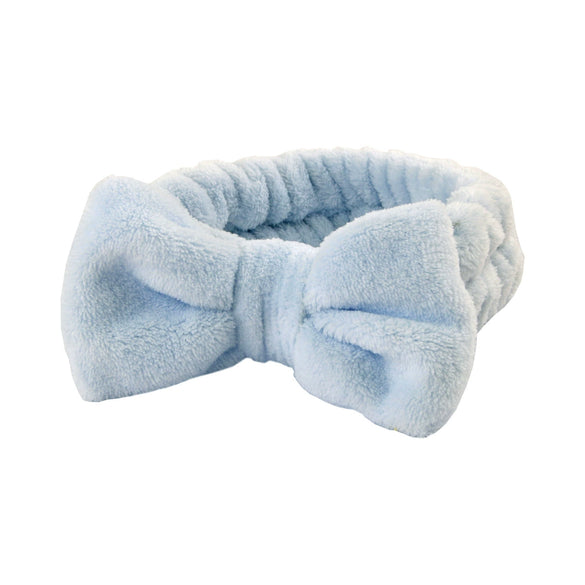 Women's Minimalist Fabric Headband And Wrist Band Set With Bow Tie Design