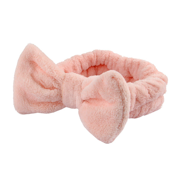 Women's Minimalist Fabric Headband And Wrist Band Set With Bow Tie Design