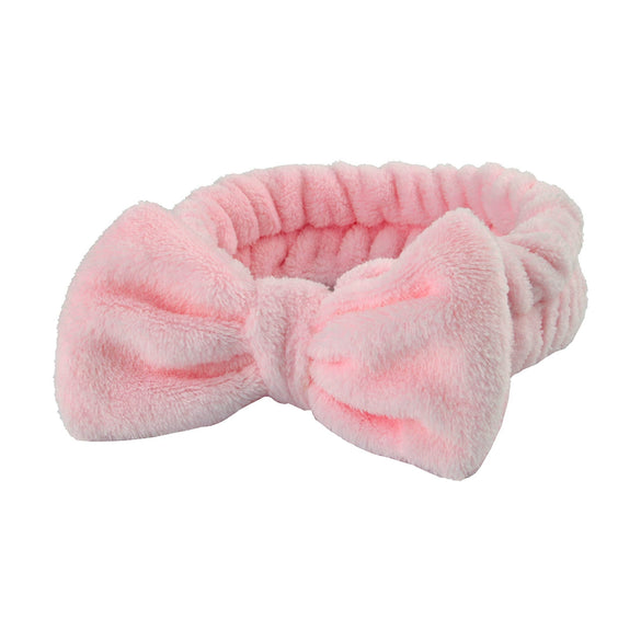 Women's Minimalist Fabric Headband And Wrist Band Set With Bow Tie Design