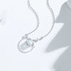 Women's Minimalist Fantasy Planet Necklace 925 Sterling Silver With Cross Chain And Electroplating